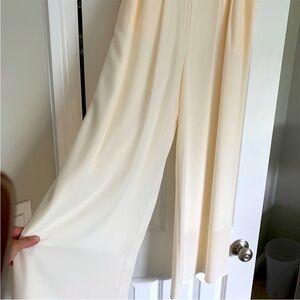 NYMPHE LOS ANGELES Lined Ivory Wide Leg Dress Pants Pockets L